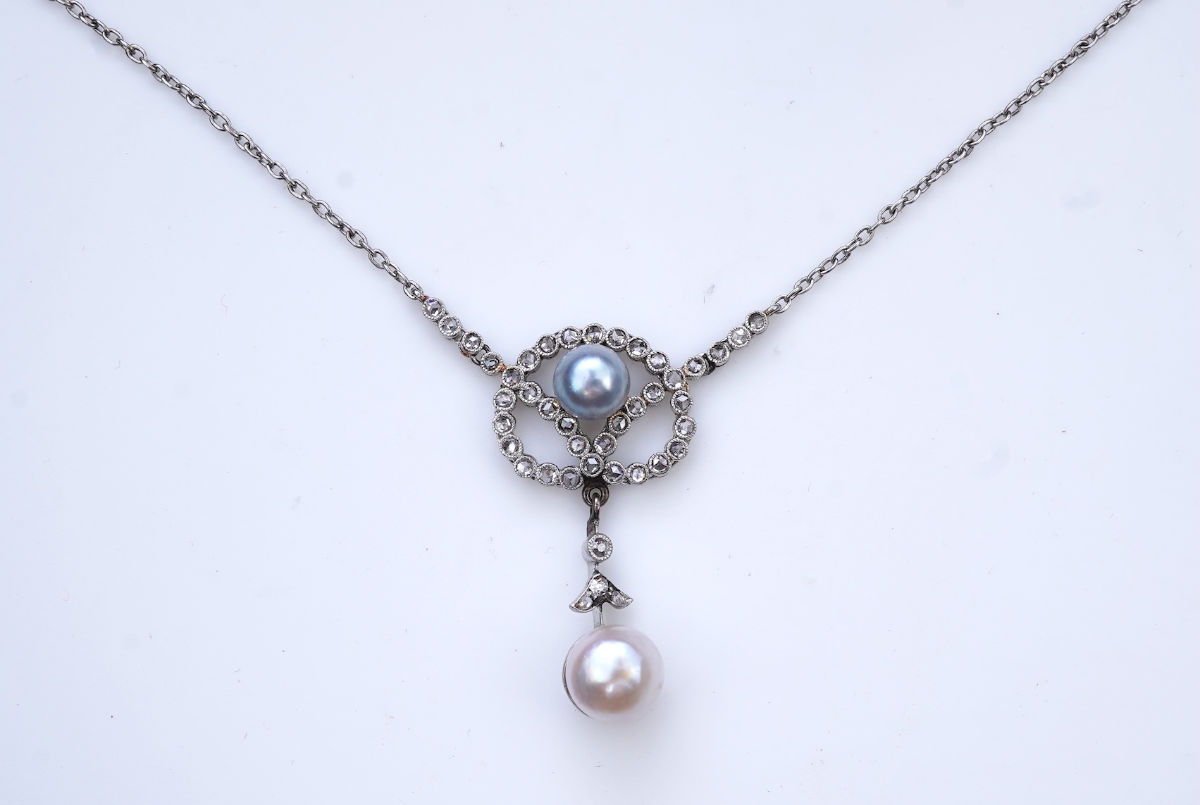 A Belle Epoque pearl and diamond pendant, early 20th century